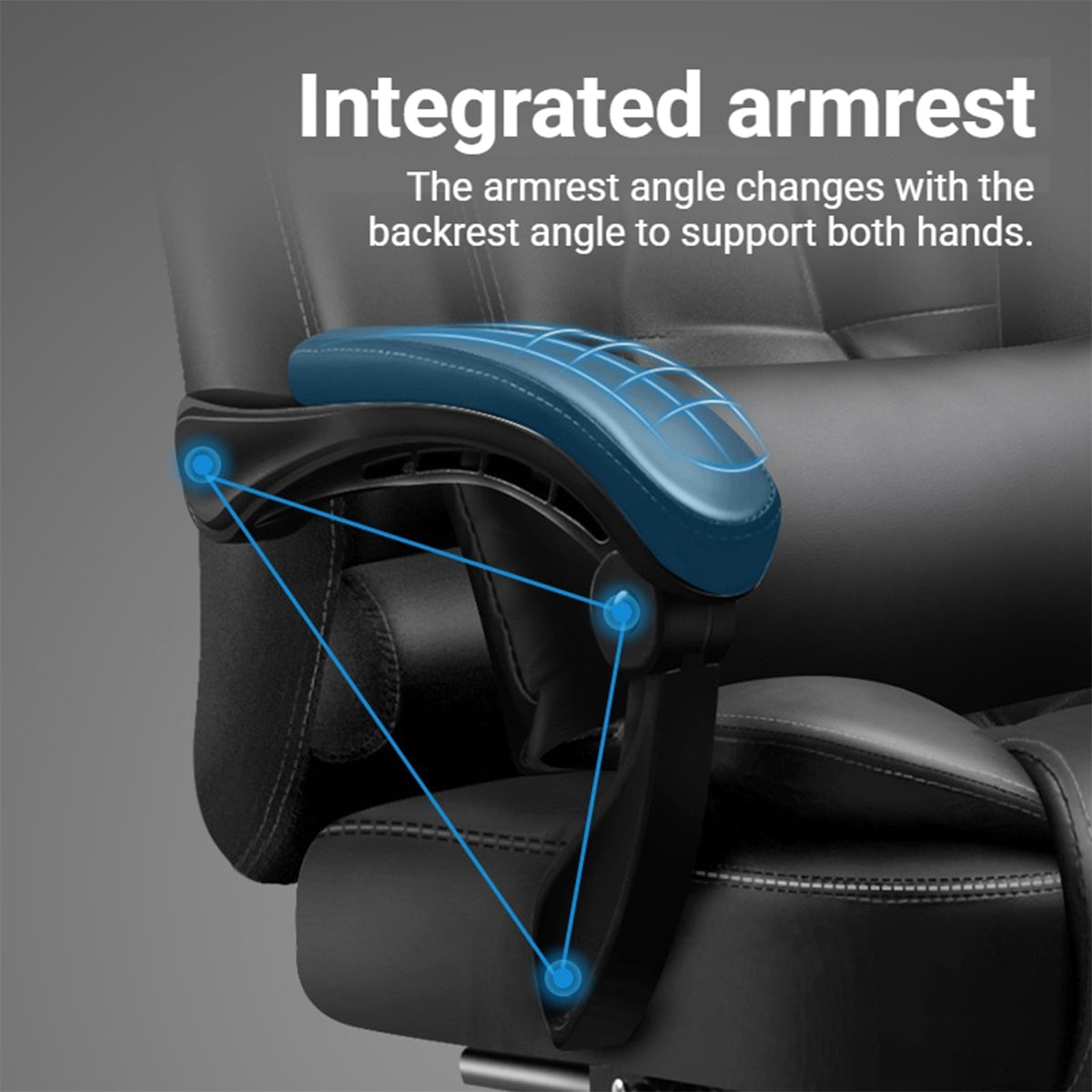 Ergonomic Office Chair Armrests and Footrest Wheels