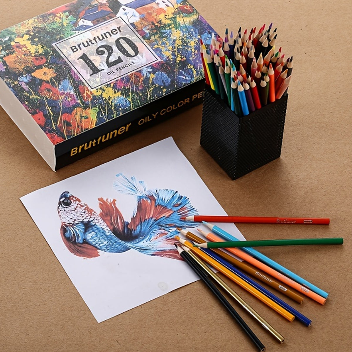 48/120 Coloured Oil Pastel Pencils Set with Soft Core
