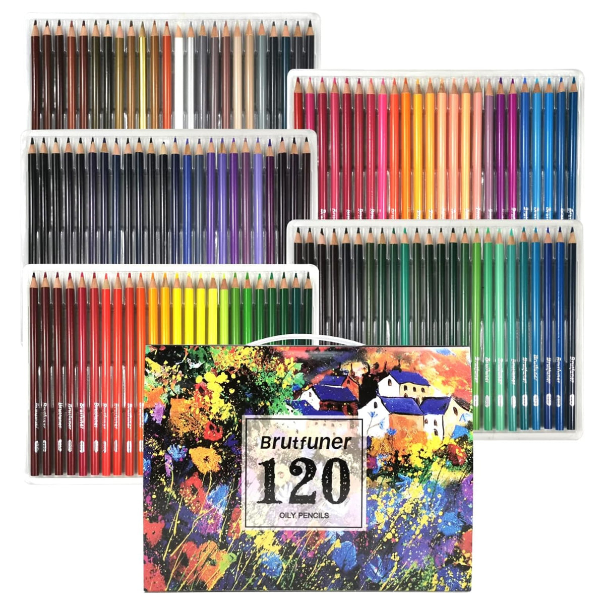 48/120 Coloured Oil Pastel Pencils Set with Soft Core