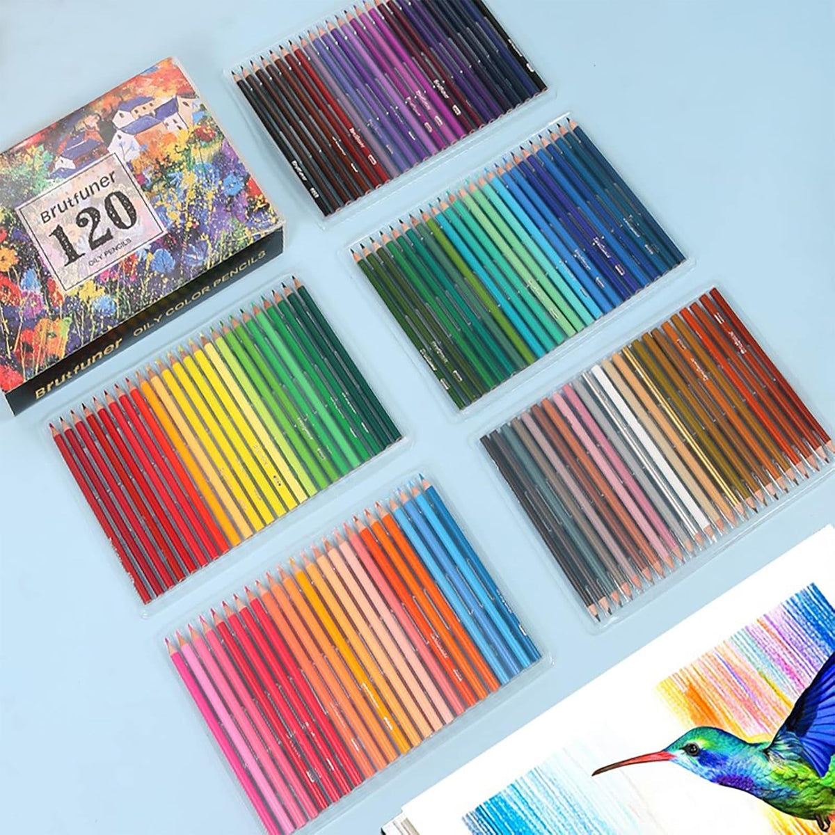 48/120 Coloured Oil Pastel Pencils Set with Soft Core