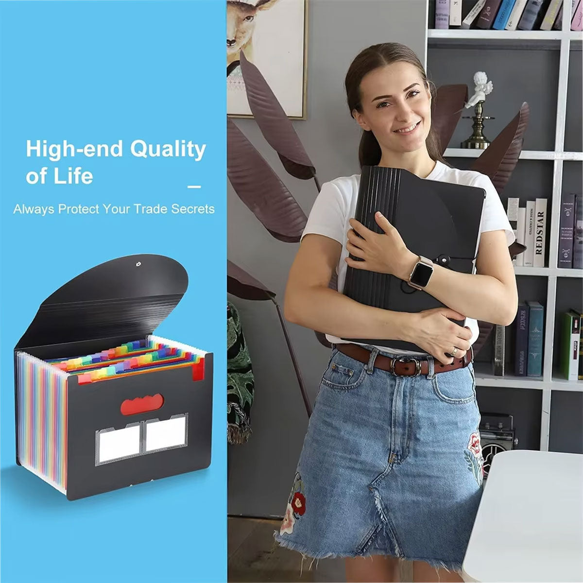 A4 Expanding File Organiser 25 Compartments with Handle