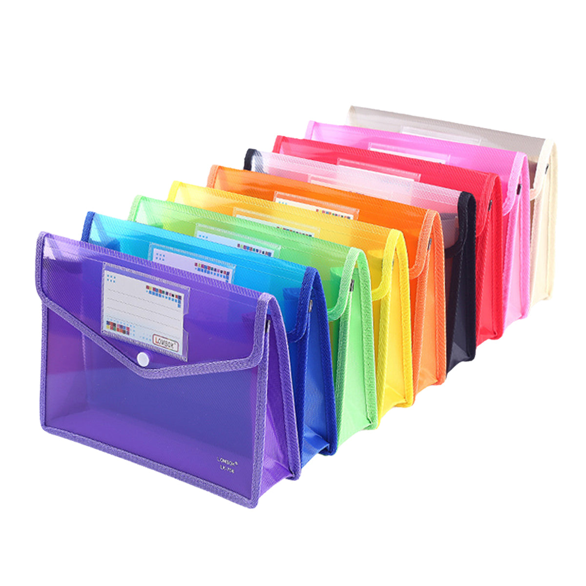 A4 Clear Document Bags with Button Closure for Filing and Organisation ...