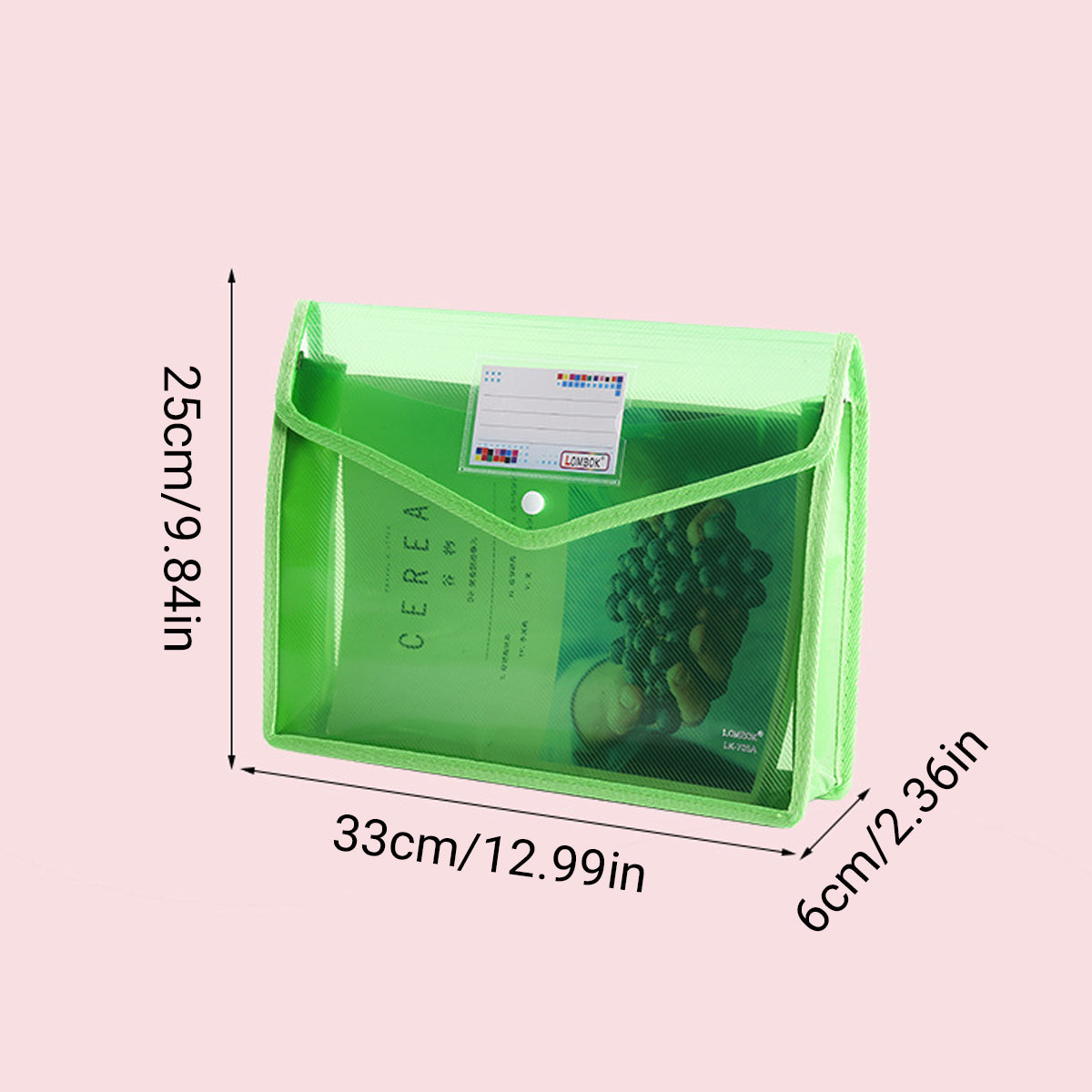 9 Pcs A4 Clear Document Bags Plastic Wallet Seal File Folder