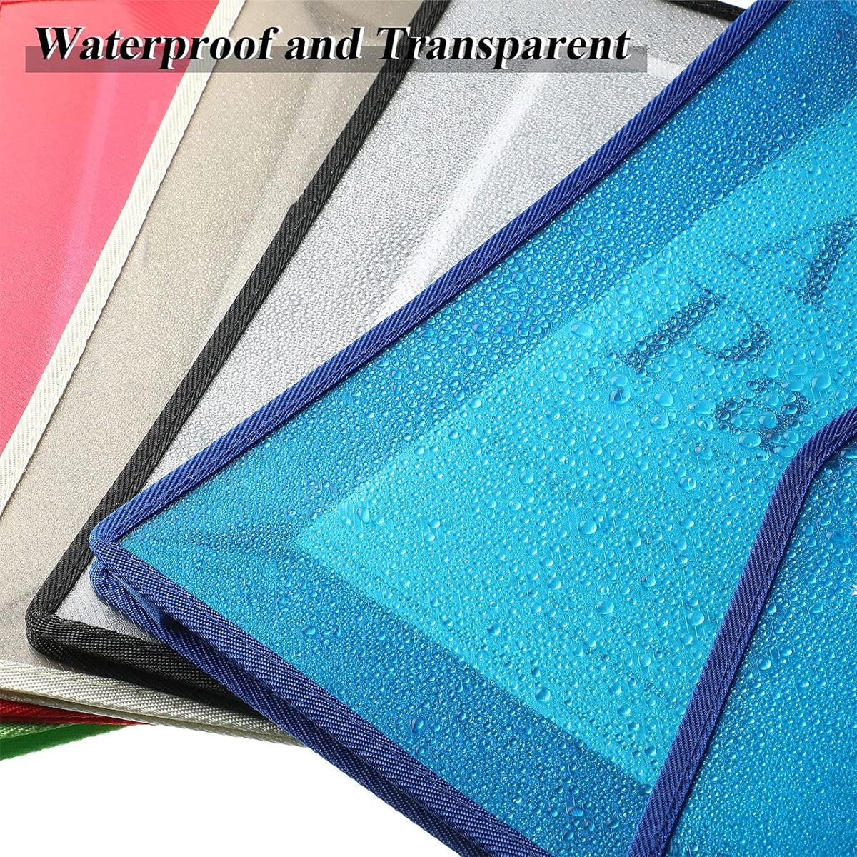9 Pcs A4 Clear Document Bags Plastic Wallet Seal File Folder
