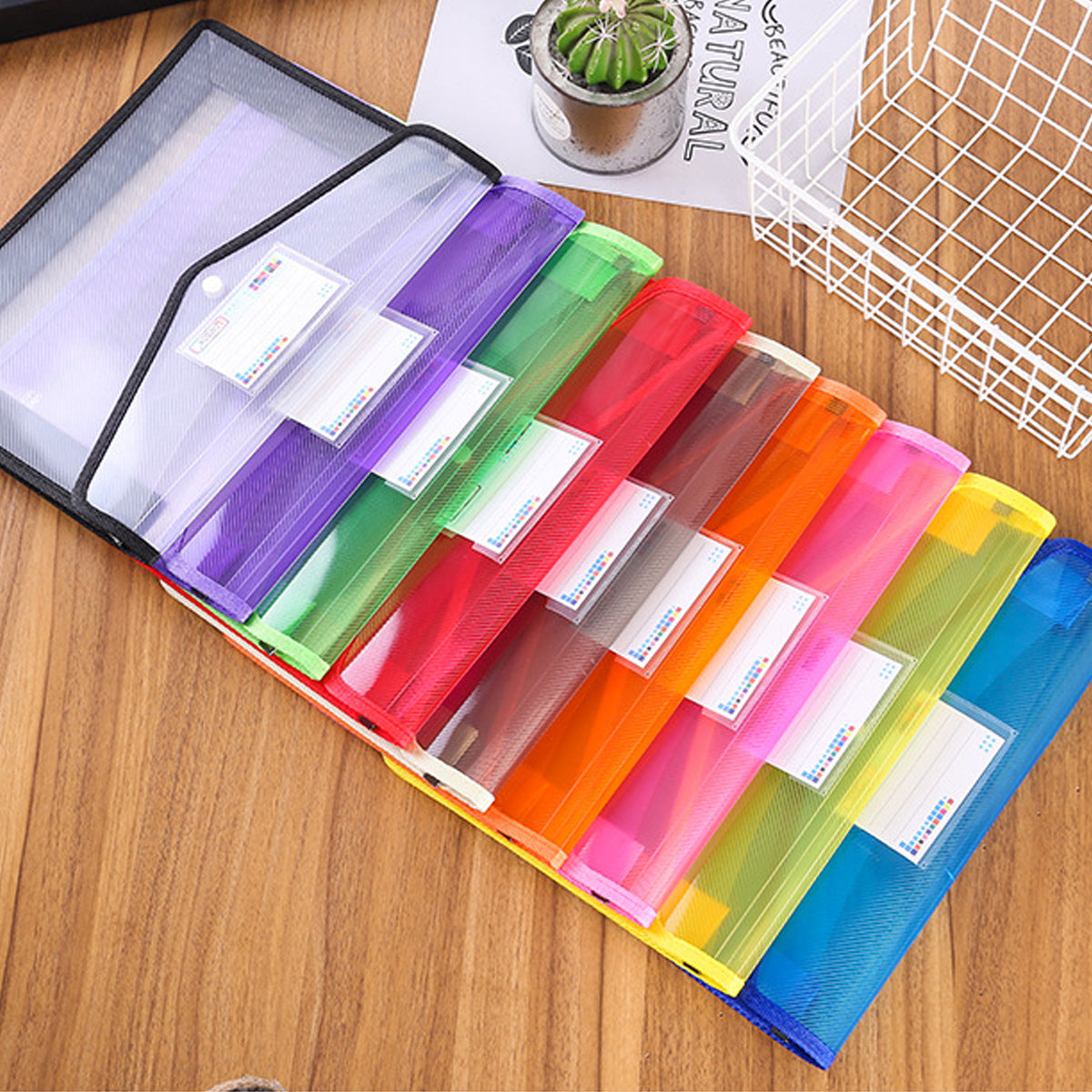 9 Pcs A4 Clear Document Bags Plastic Wallet Seal File Folder