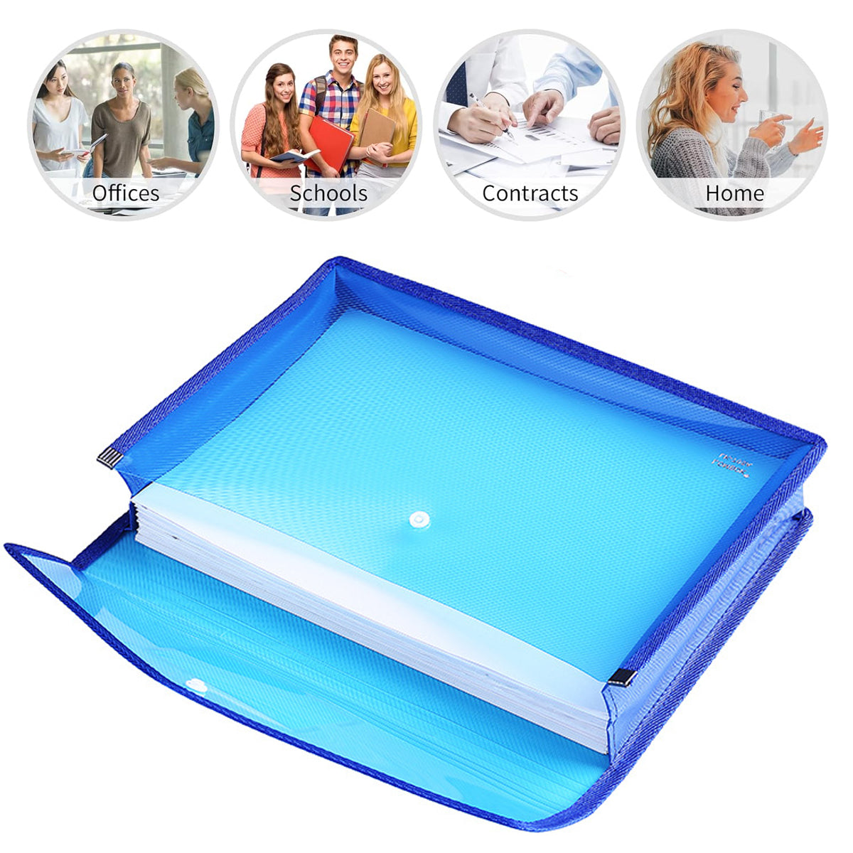 9 Pcs A4 Clear Document Bags Plastic Wallet Seal File Folder