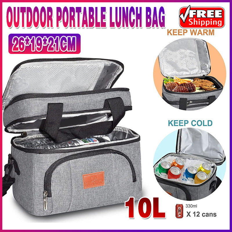 10L Portable Thermal Lunch Bag with Cooler