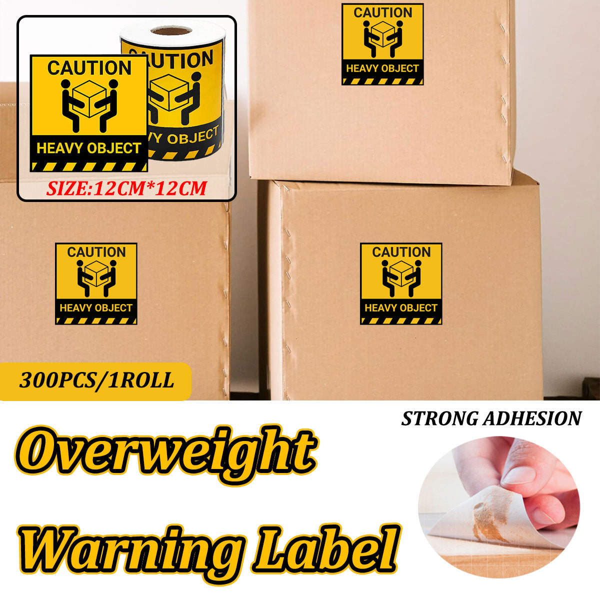 Heavy Object Warning Labels 300pcs Roll