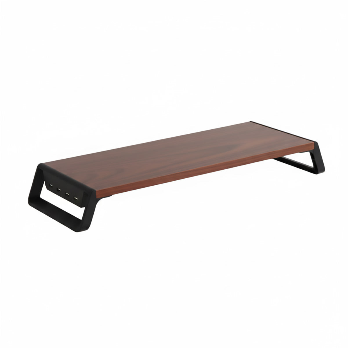 Bamboo Monitor Stand Riser with 4-Port USB Hub