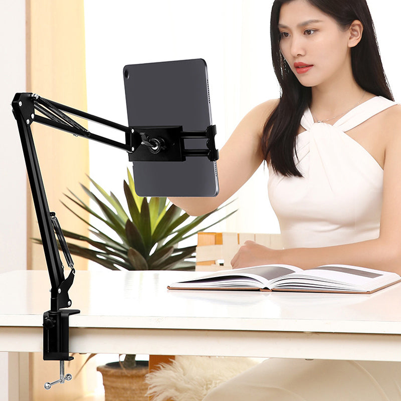 Long Arm Tablet Stand Phone Holder with 360° Rotation for Desk and Bed