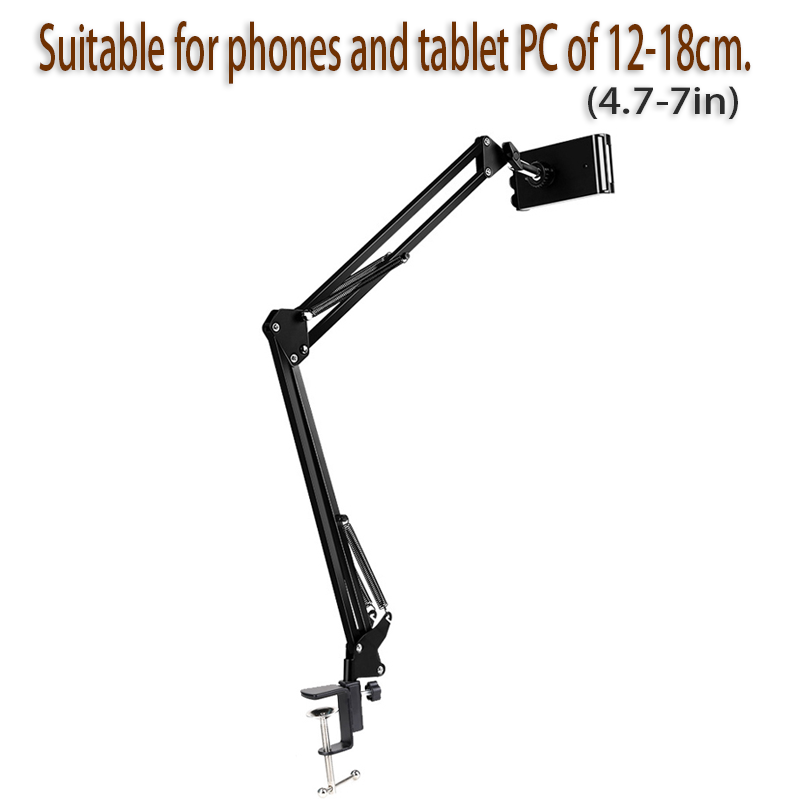 Long Arm Tablet Stand Phone Holder with 360° Rotation for Desk and Bed