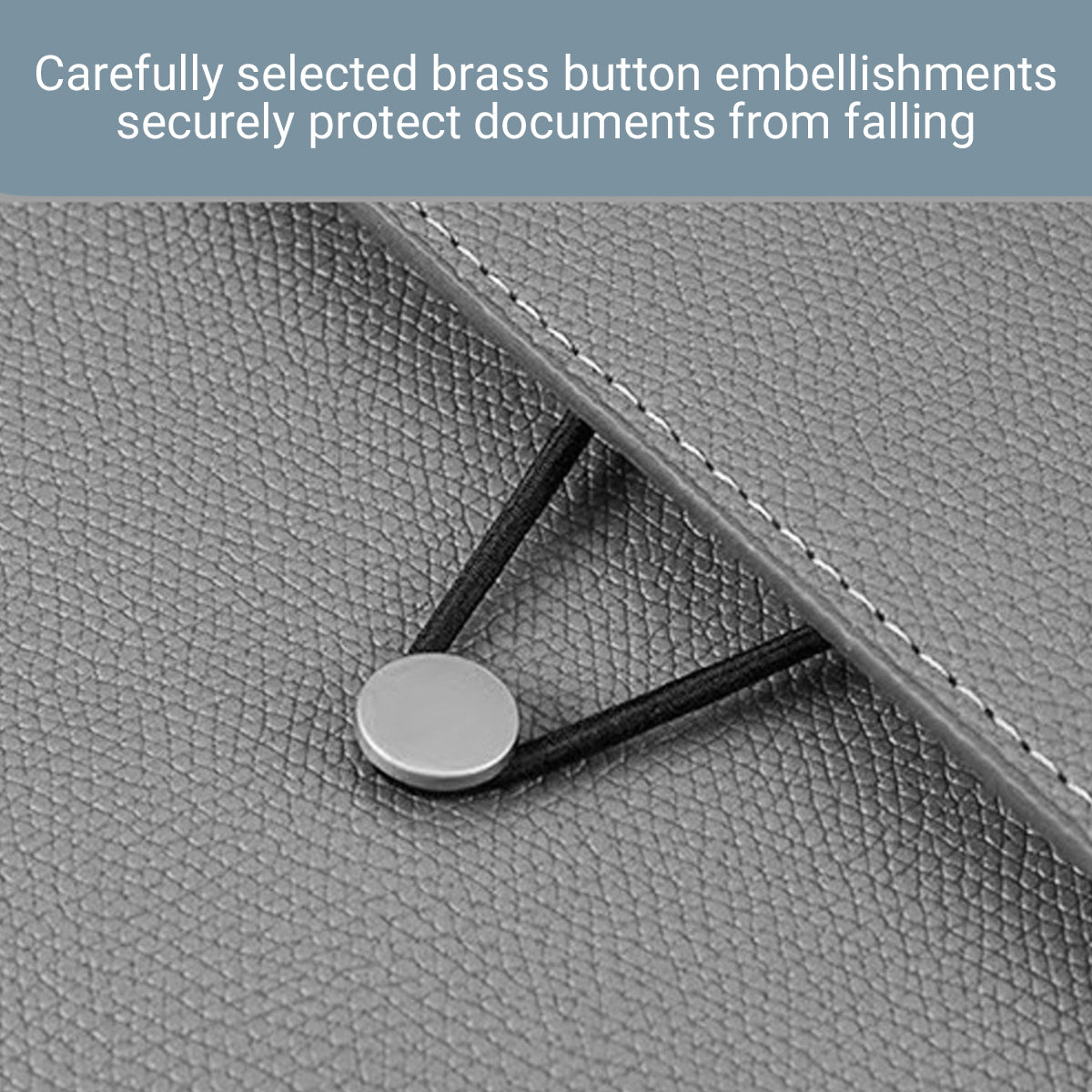 A4 PU Leather Document Bag for Office School File Organizer