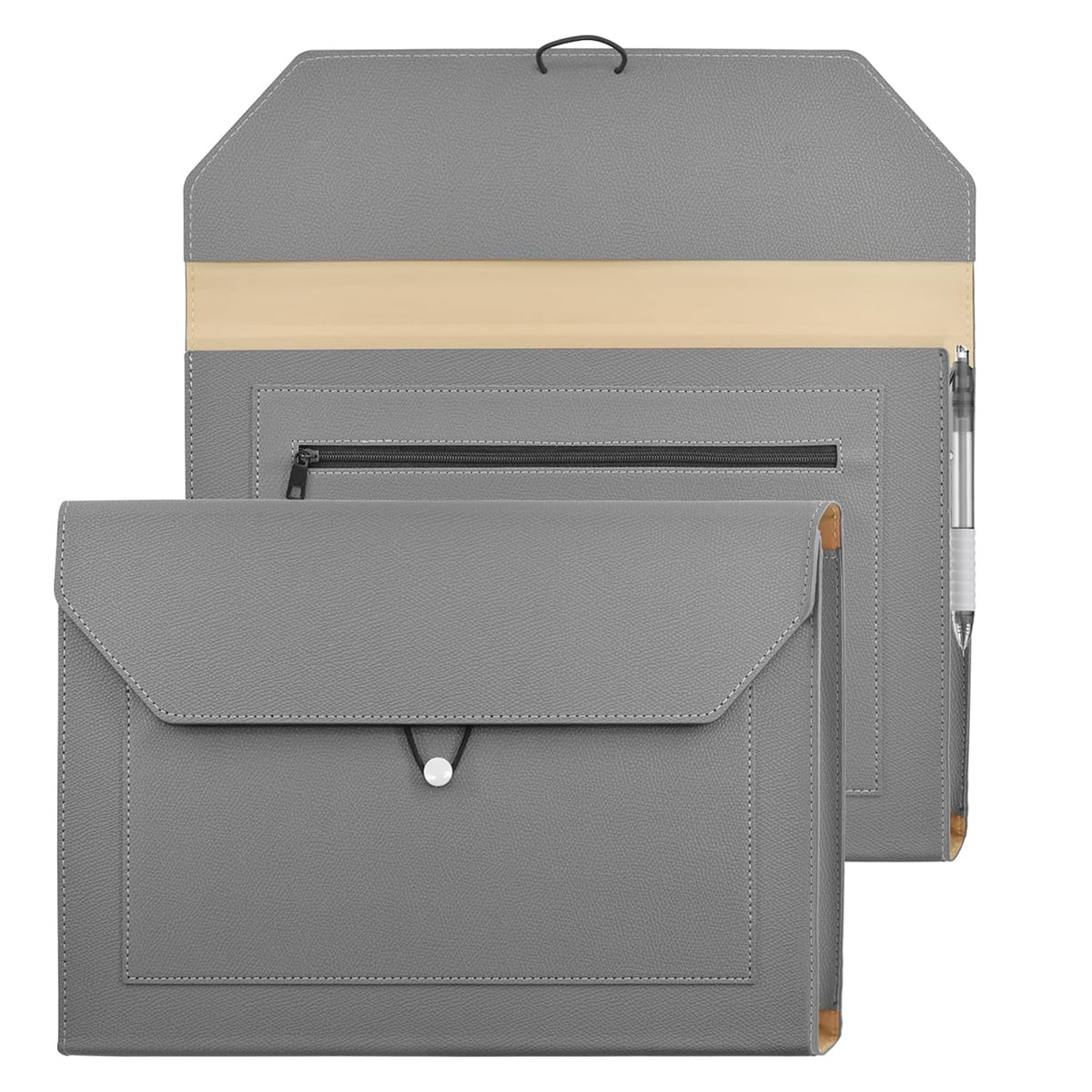 A4 PU Leather Document Bag for Office School File Organizer