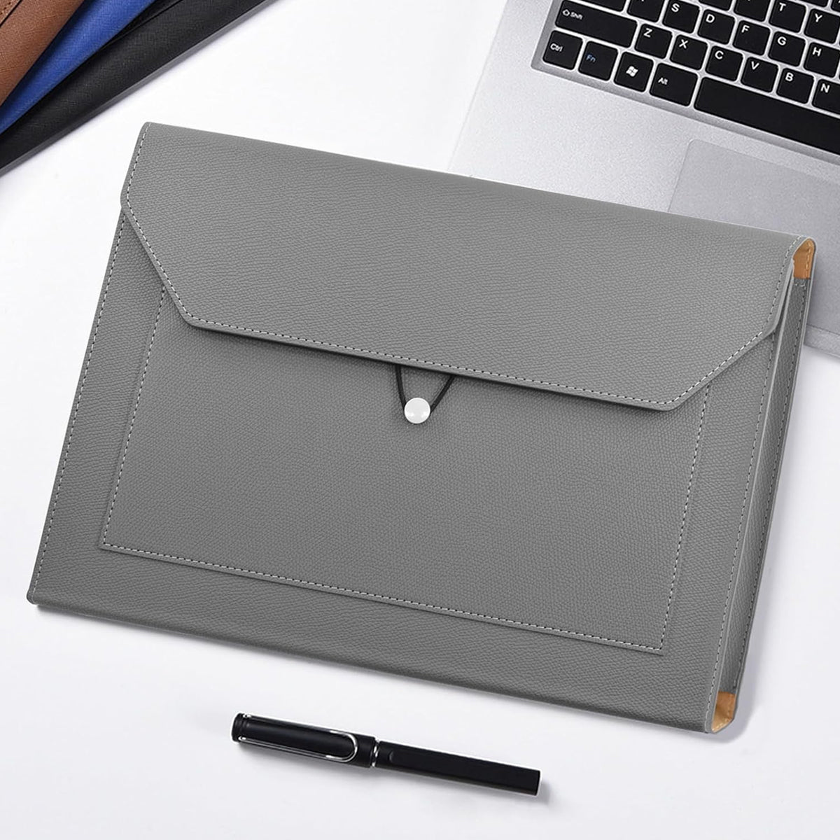 A4 PU Leather Document Bag for Office School File Organizer