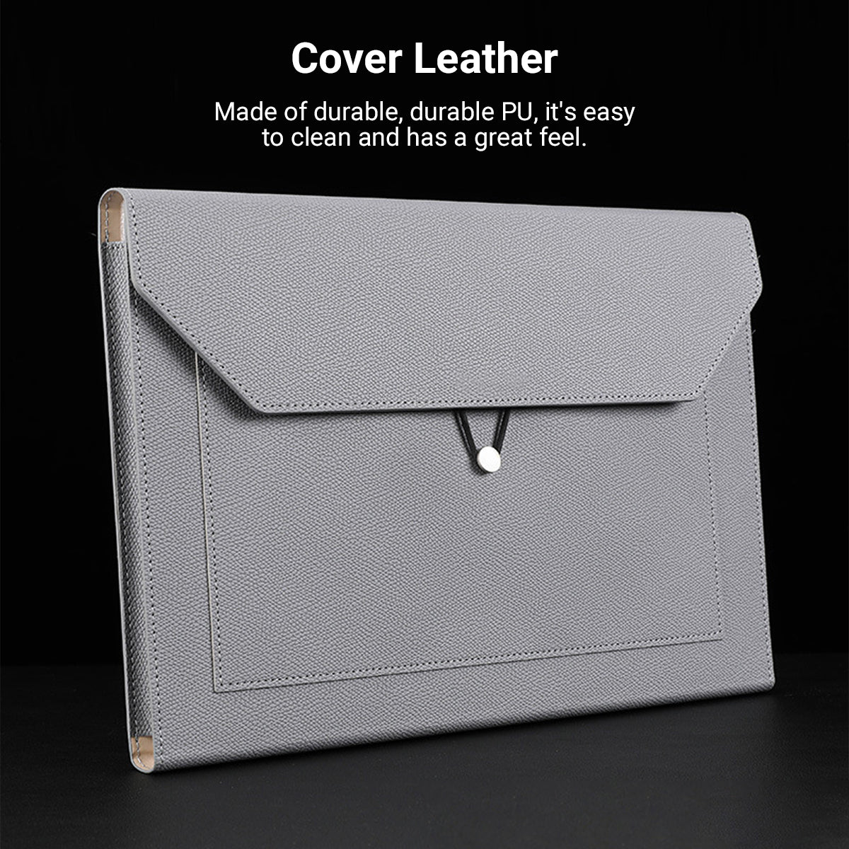 A4 PU Leather Document Bag for Office School File Organizer