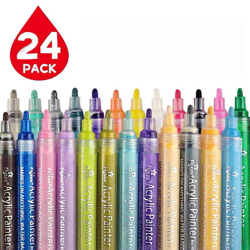 6/12/24/35/80 Pcs Acrylic Paint Pens Extra Fine Water-Based