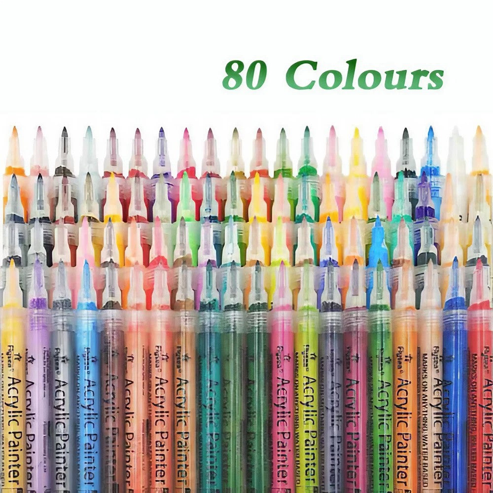 6/12/24/35/80 Pcs Acrylic Paint Pens Extra Fine Water-Based