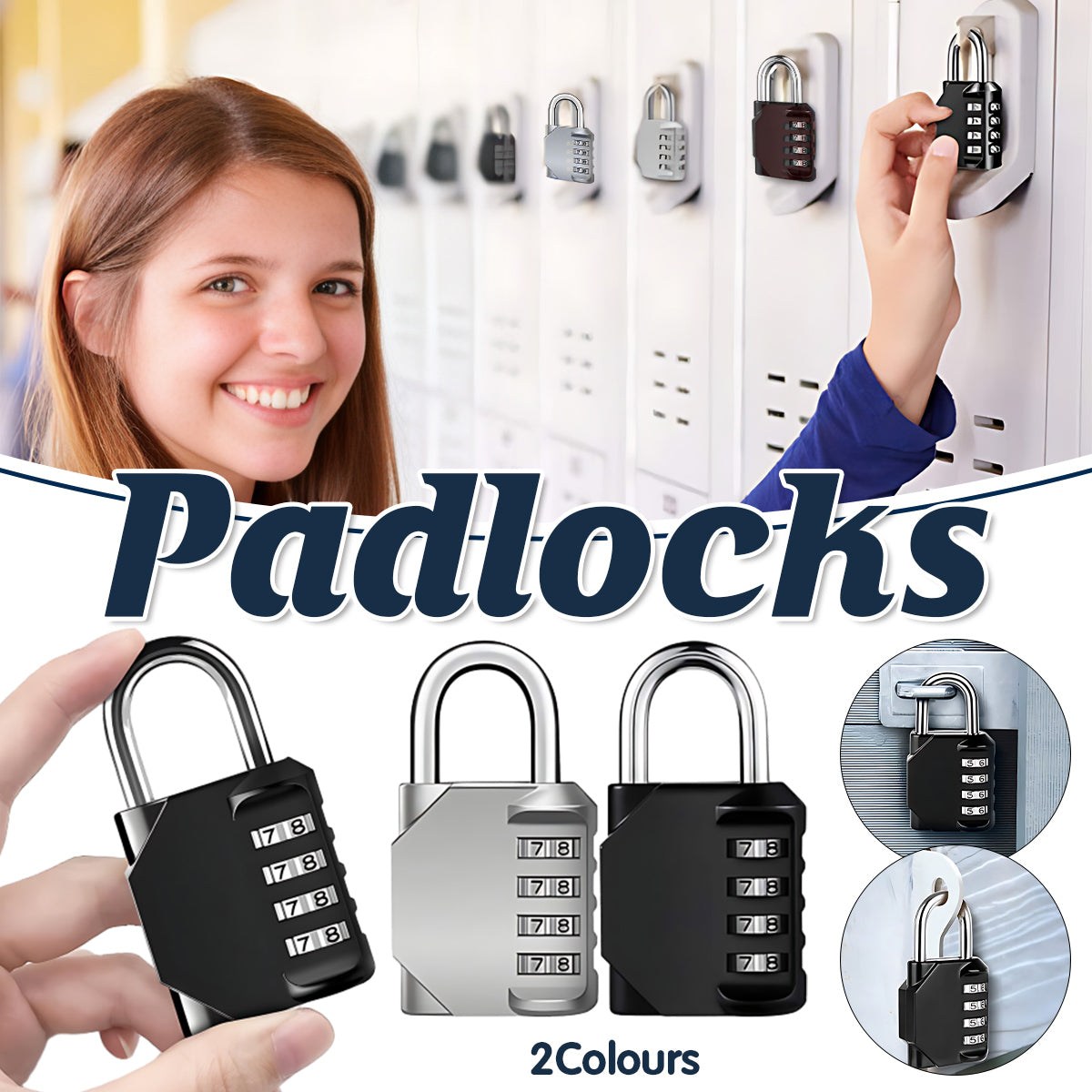 4 Digit Combination Padlock Waterproof Metal Security Lock