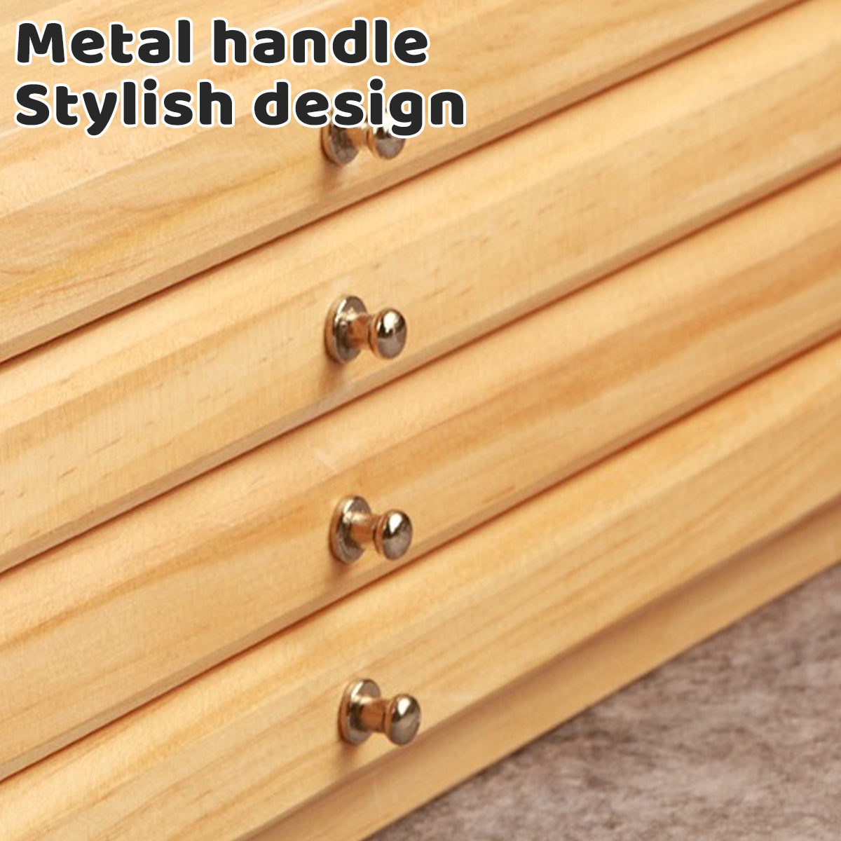 6-Drawer Pine Wood Storage Box for Art Supplies