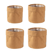 3 Pcs Waterproof Kraft Paper Bags Foldable Storage Design