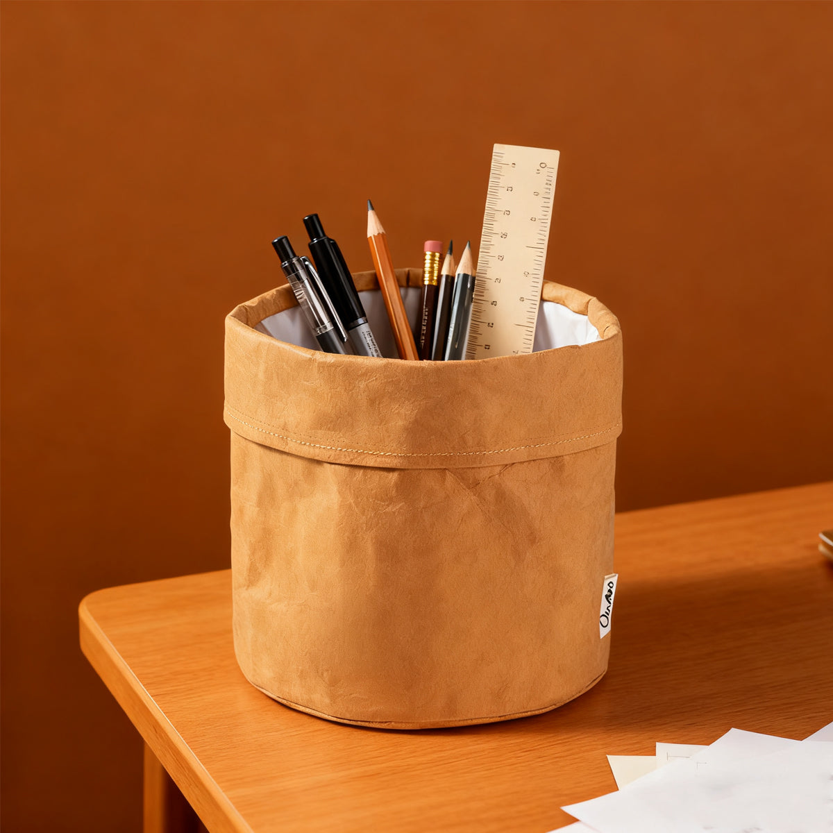 3 Pcs Waterproof Kraft Paper Bags Foldable Storage Design