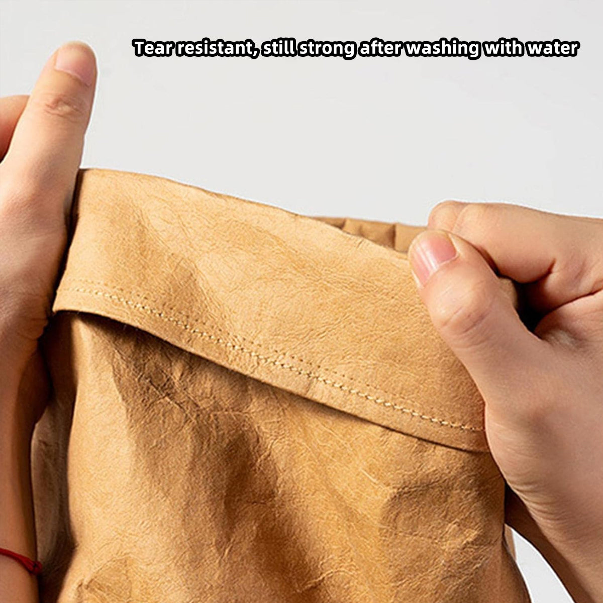 3 Pcs Waterproof Kraft Paper Bags Foldable Storage Design