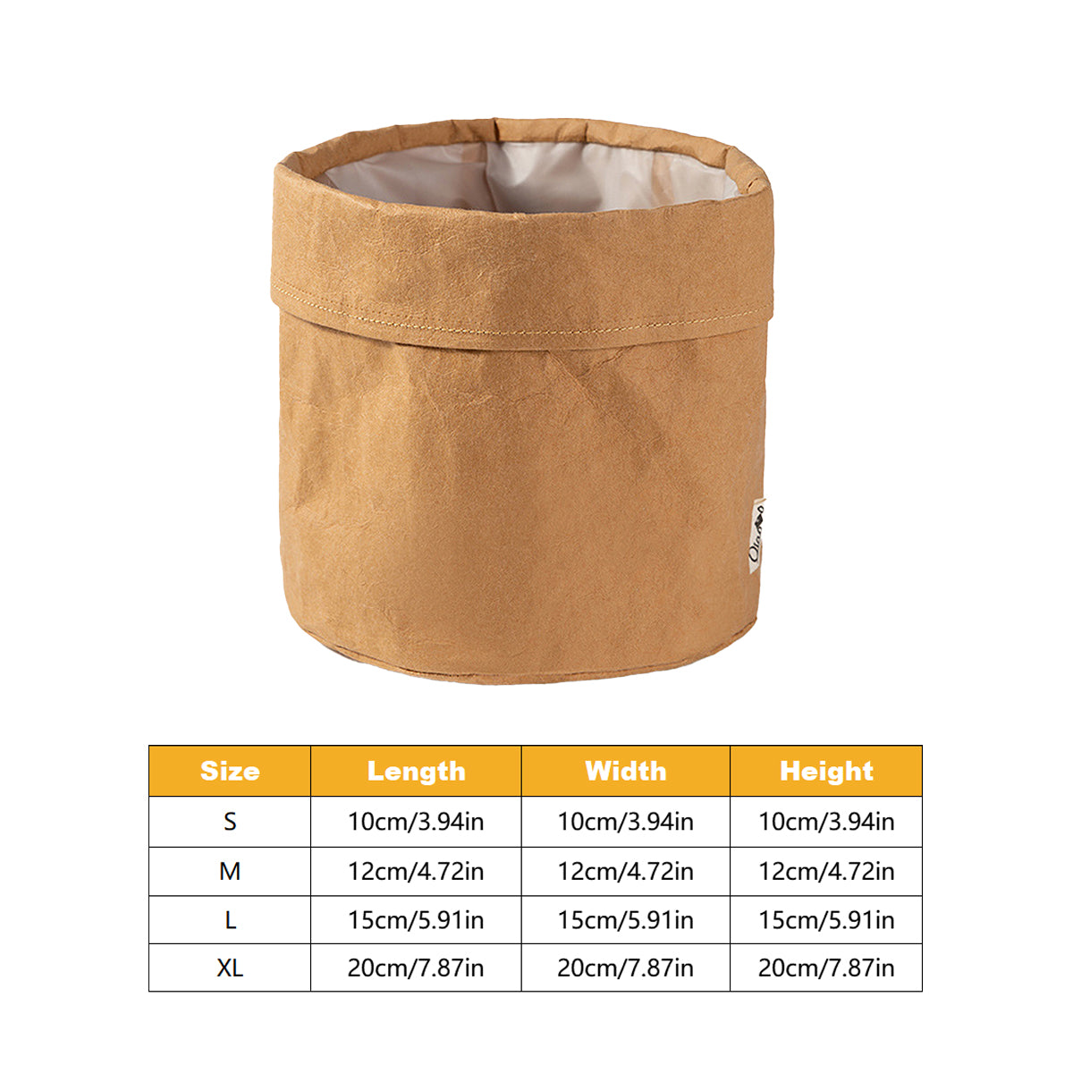 3 Pcs Waterproof Kraft Paper Bags Foldable Storage Design