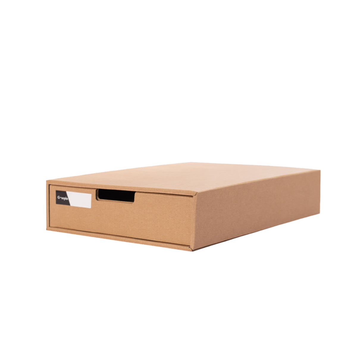 3pcs Kraft Paper Storage Boxes with Pullout Drawer