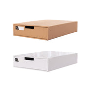 3pcs Kraft Paper Storage Boxes with Pullout Drawer