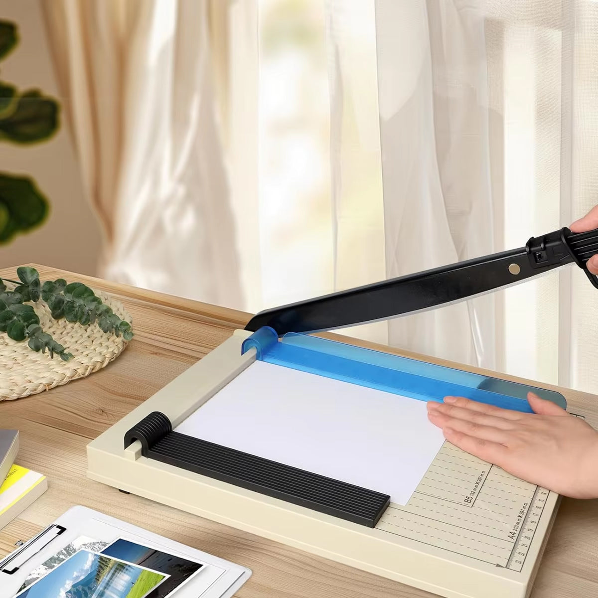 A4 Paper Cutter Guillotine with Non-Slip Base and Guide Grid