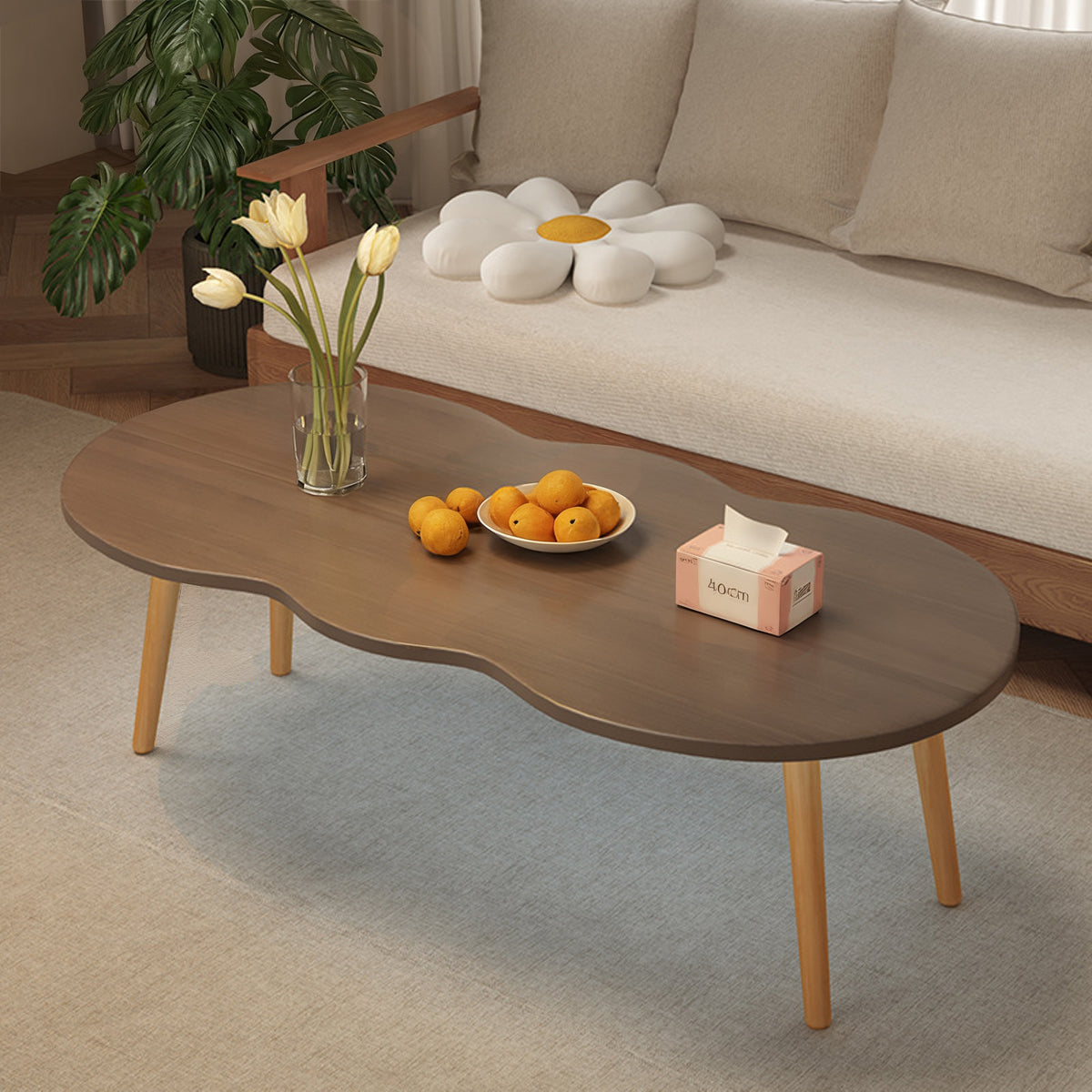 Minimalist Coffee Table with Rounded Corners