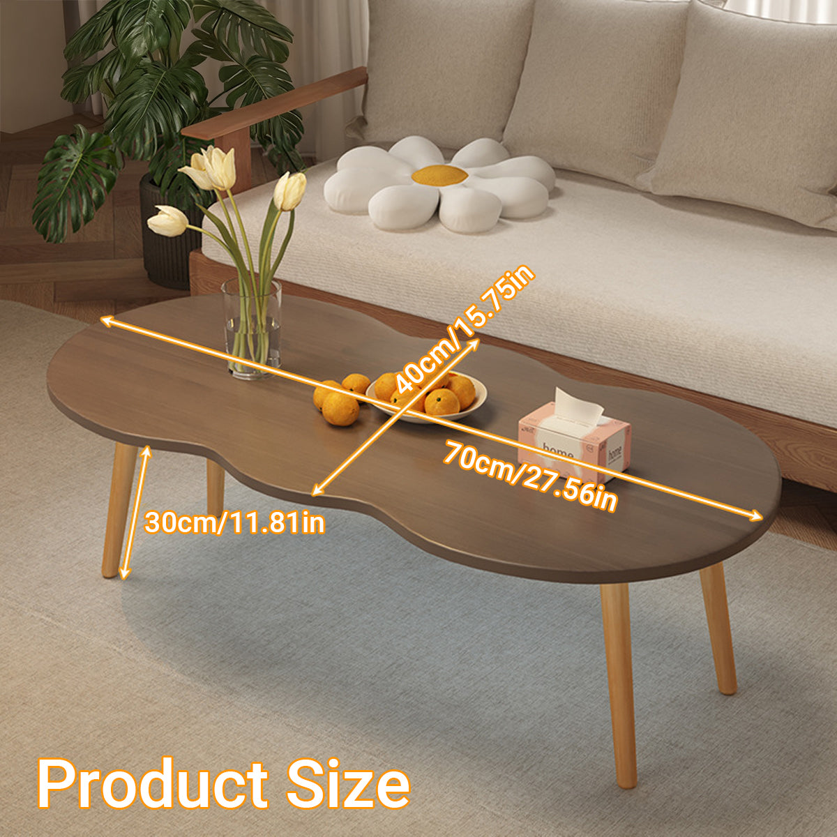 Minimalist Coffee Table with Rounded Corners