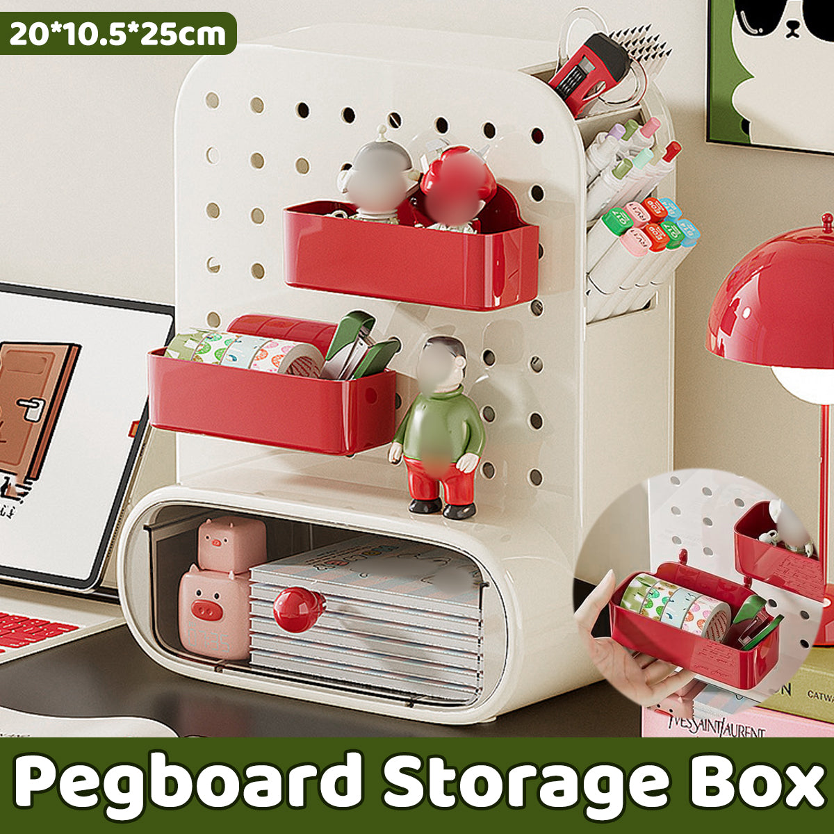 Drawer Pegboard Desktop Storage Box Space Saving Organizer