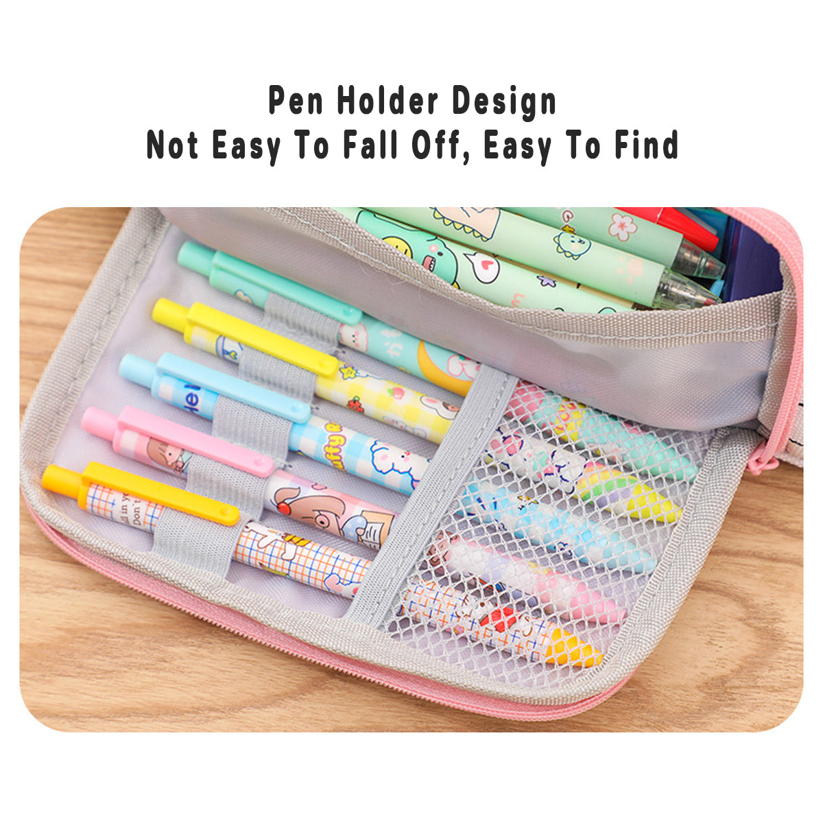 Canvas Pencil Case Large Capacity Plaid Multi-Compartment Handle