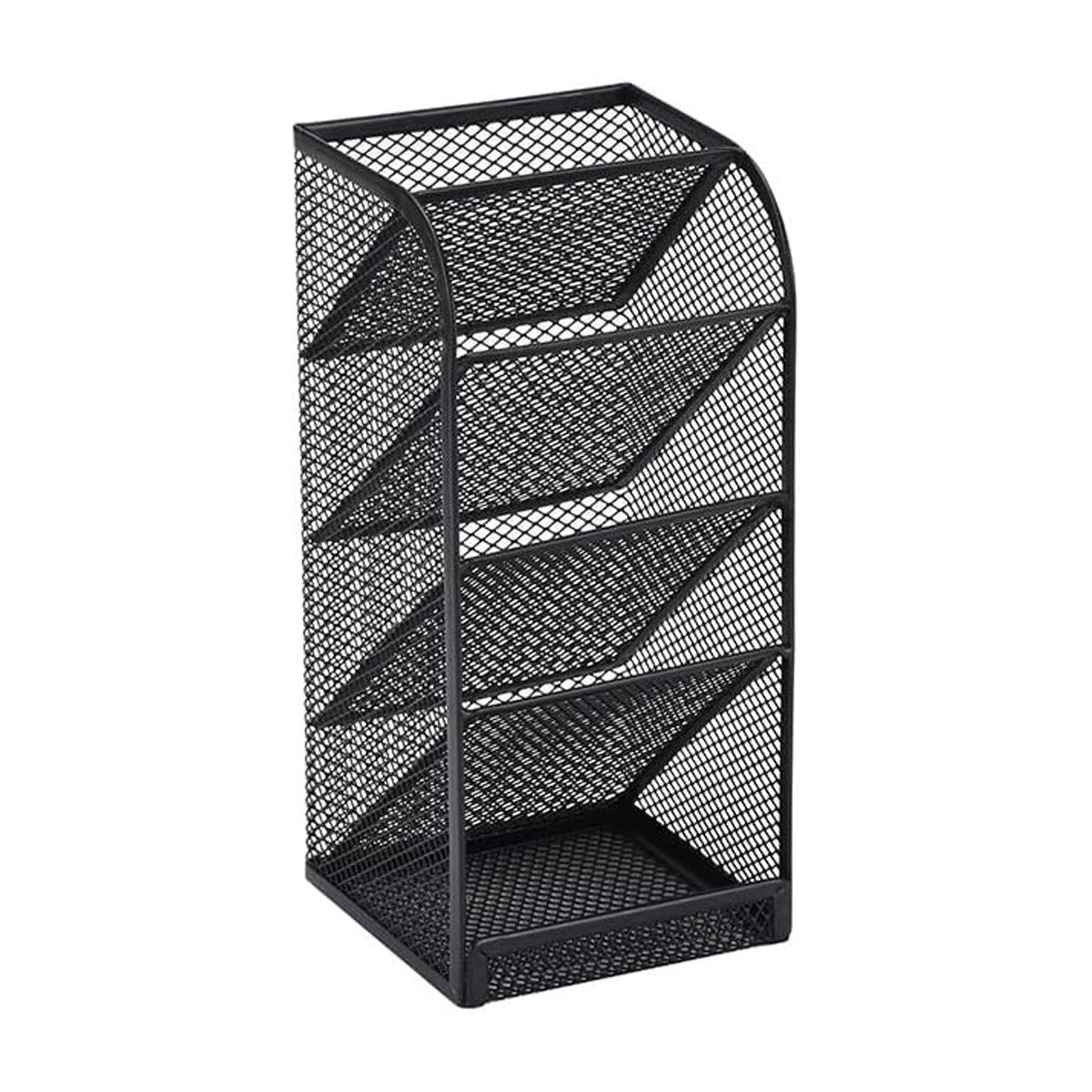 Slanting Pen Holder Desk Organiser 5-Layer Metal Mesh