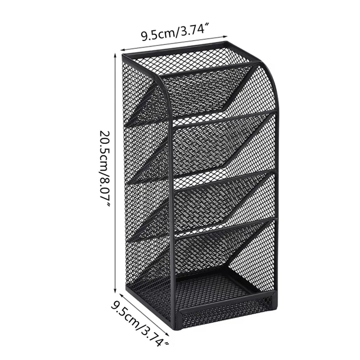 Slanting Pen Holder Desk Organiser 5-Layer Metal Mesh