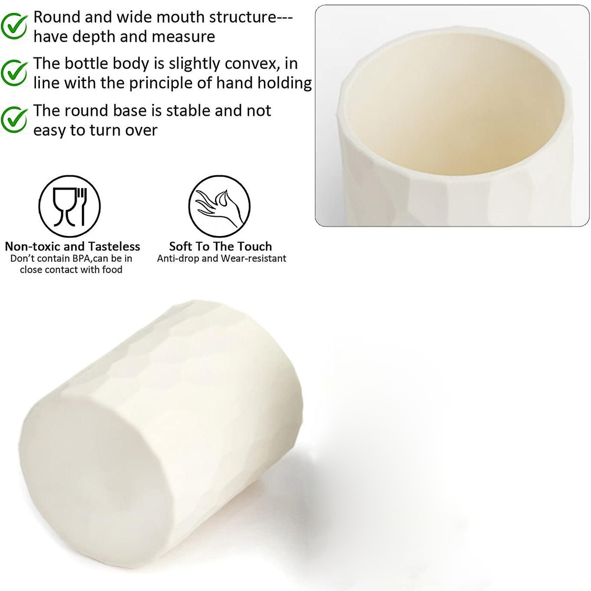White Silicone Pen Holder Cylinder Non-Toxic Desk Organiser