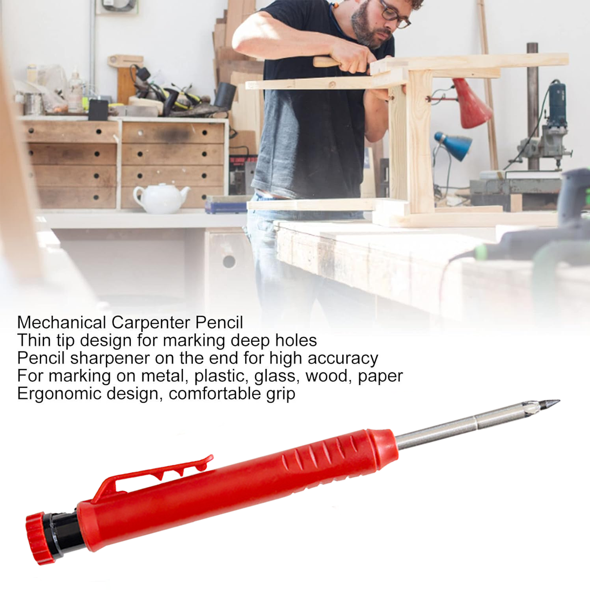 Mechanical Carpenter Pencil for Wood Metal Marking