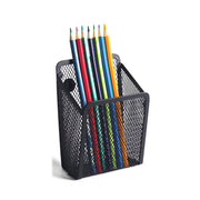 Magnetic Mesh Pen Holder Square Black Iron Desk Organizer