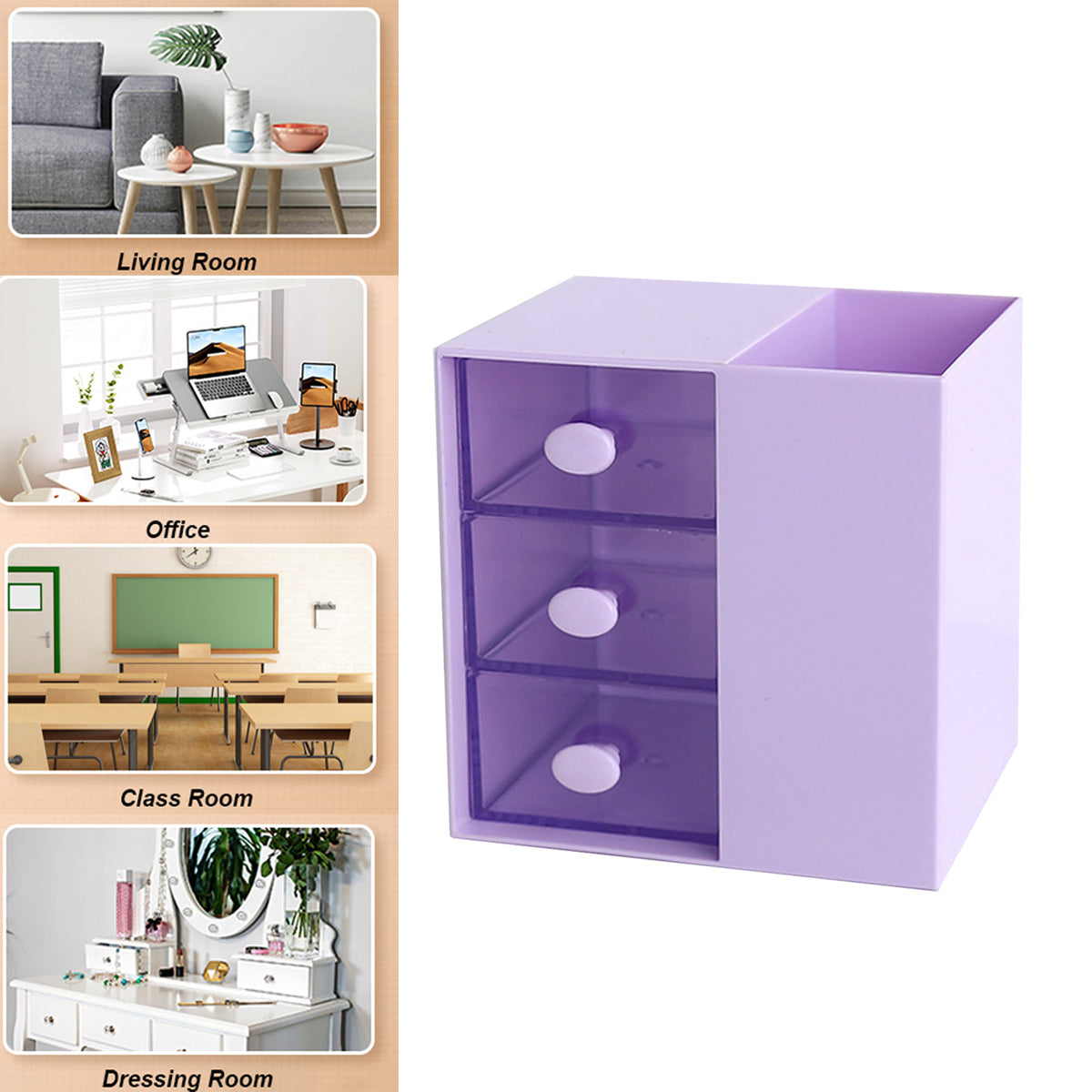 Pumping Pen Container Storage Box Cosmetic Organizer Plastic