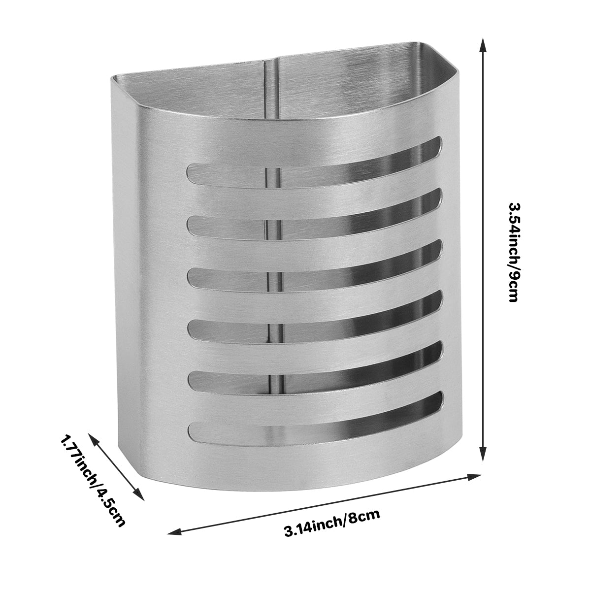 Stainless Steel Magnetic Pen Holder Slotted Design Silver