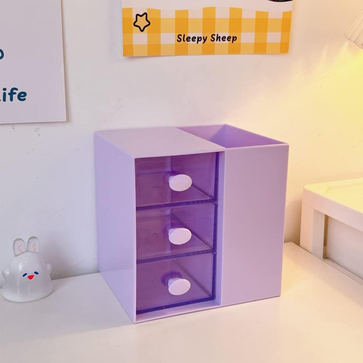 Pumping Pen Container Storage Box Cosmetic Organizer Plastic