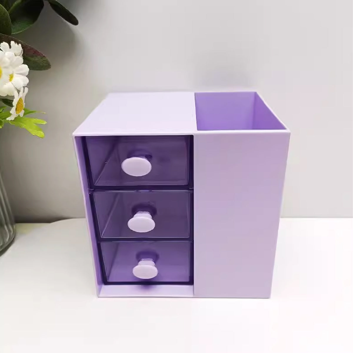 Pumping Pen Container Storage Box Cosmetic Organizer Plastic