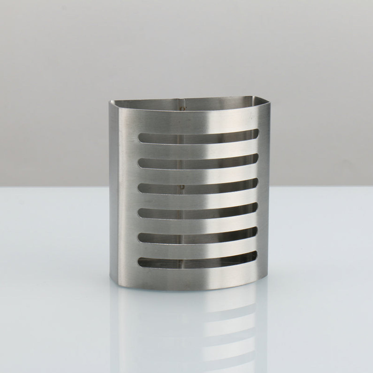 Stainless Steel Magnetic Pen Holder Slotted Design Silver