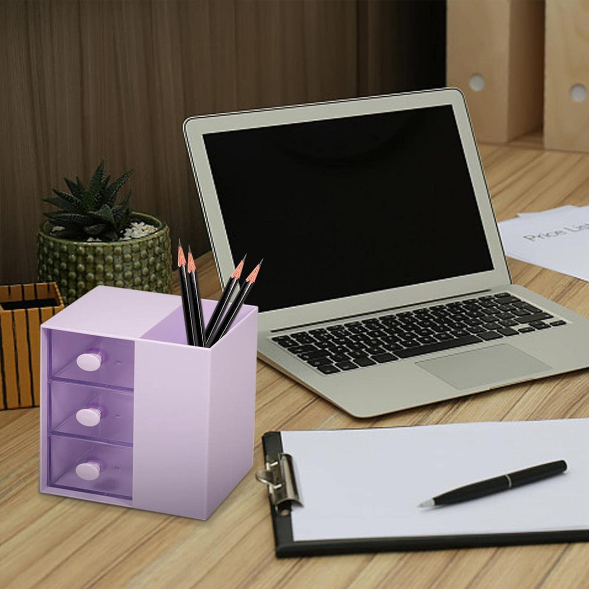 Pumping Pen Container Storage Box Cosmetic Organizer Plastic