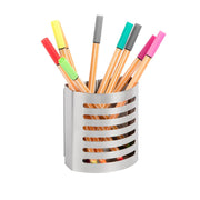 Stainless Steel Magnetic Pen Holder Slotted Design Silver