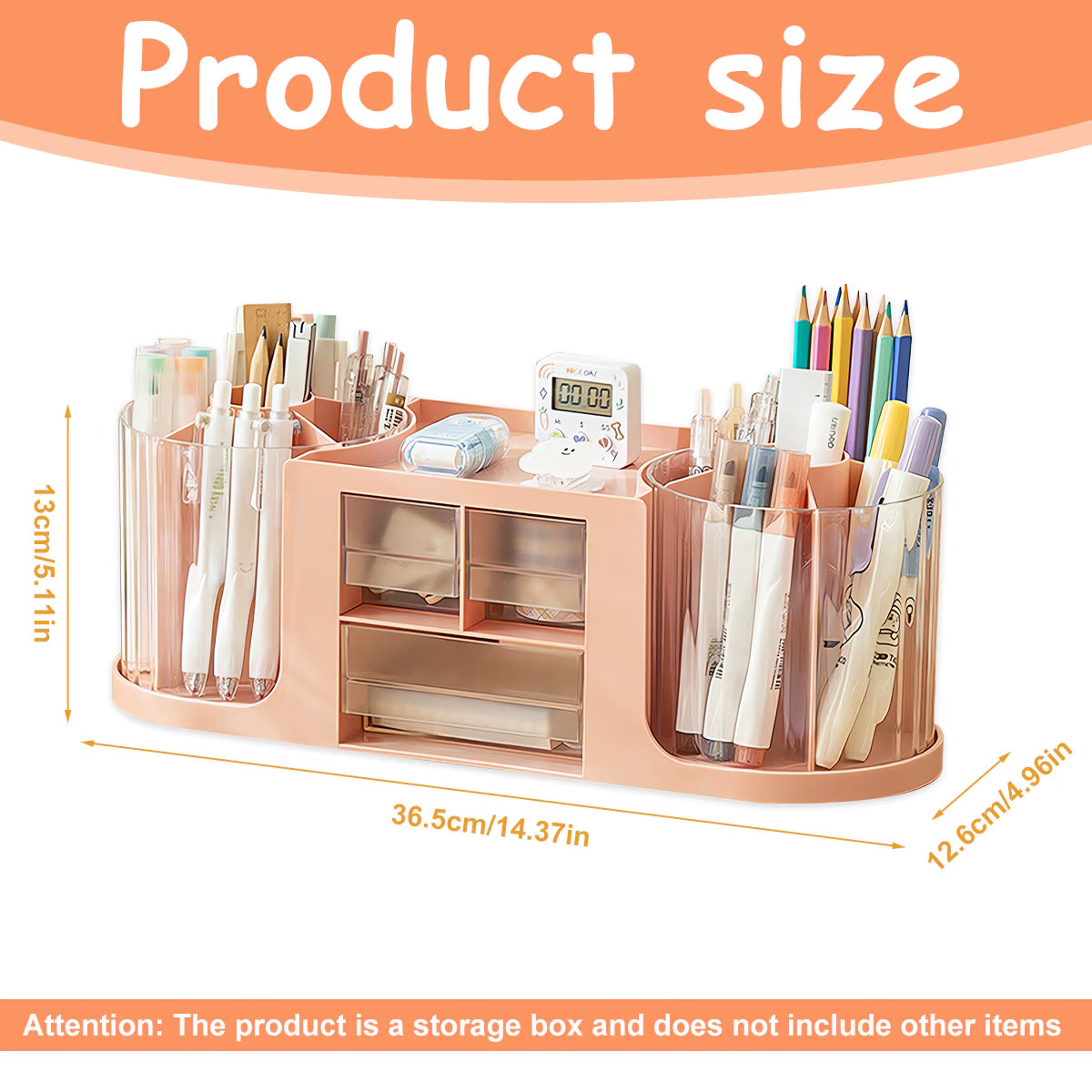 Rotating Pen Holder PS Desk Organizer with 14 Compartments