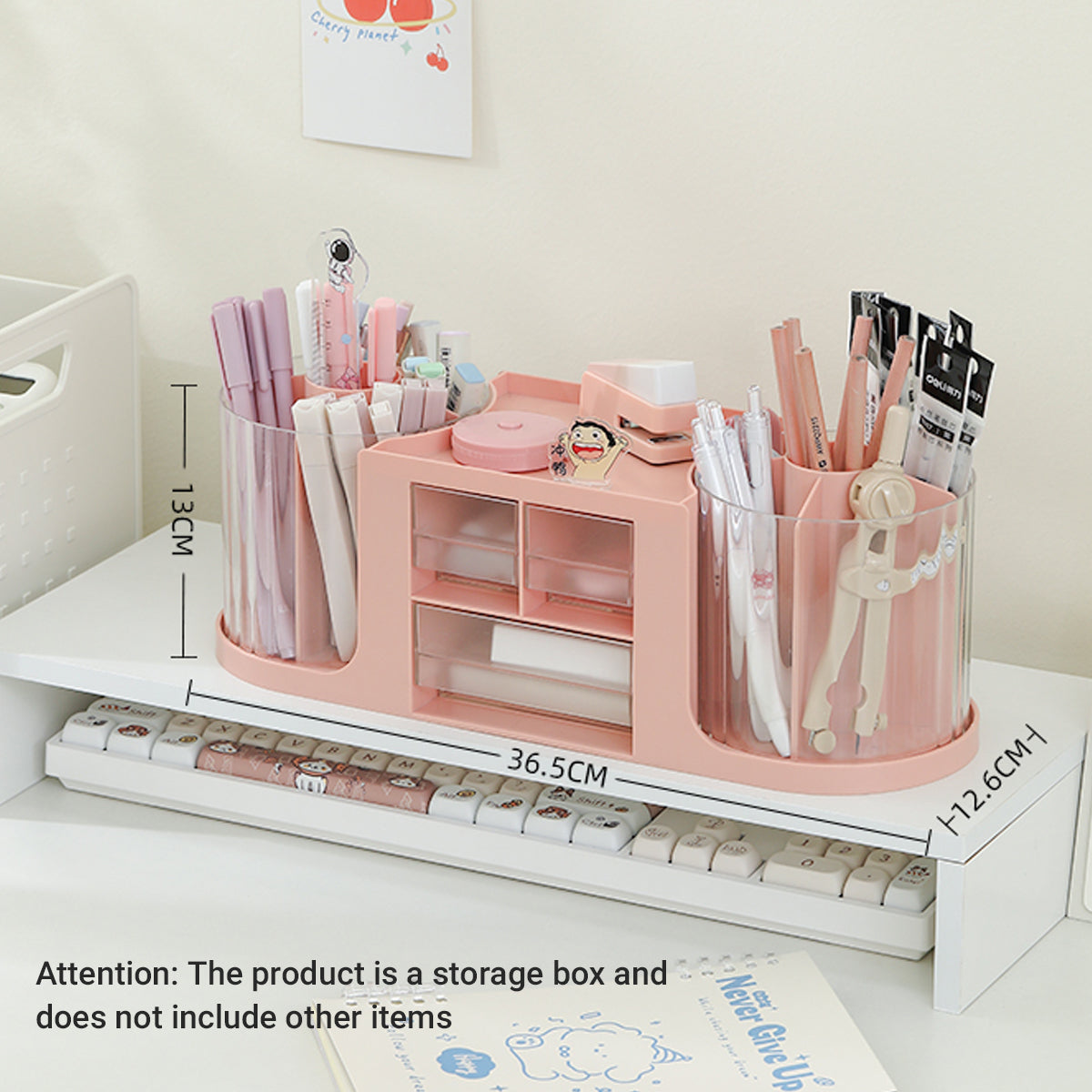 Rotating Pen Holder PS Desk Organizer with 14 Compartments