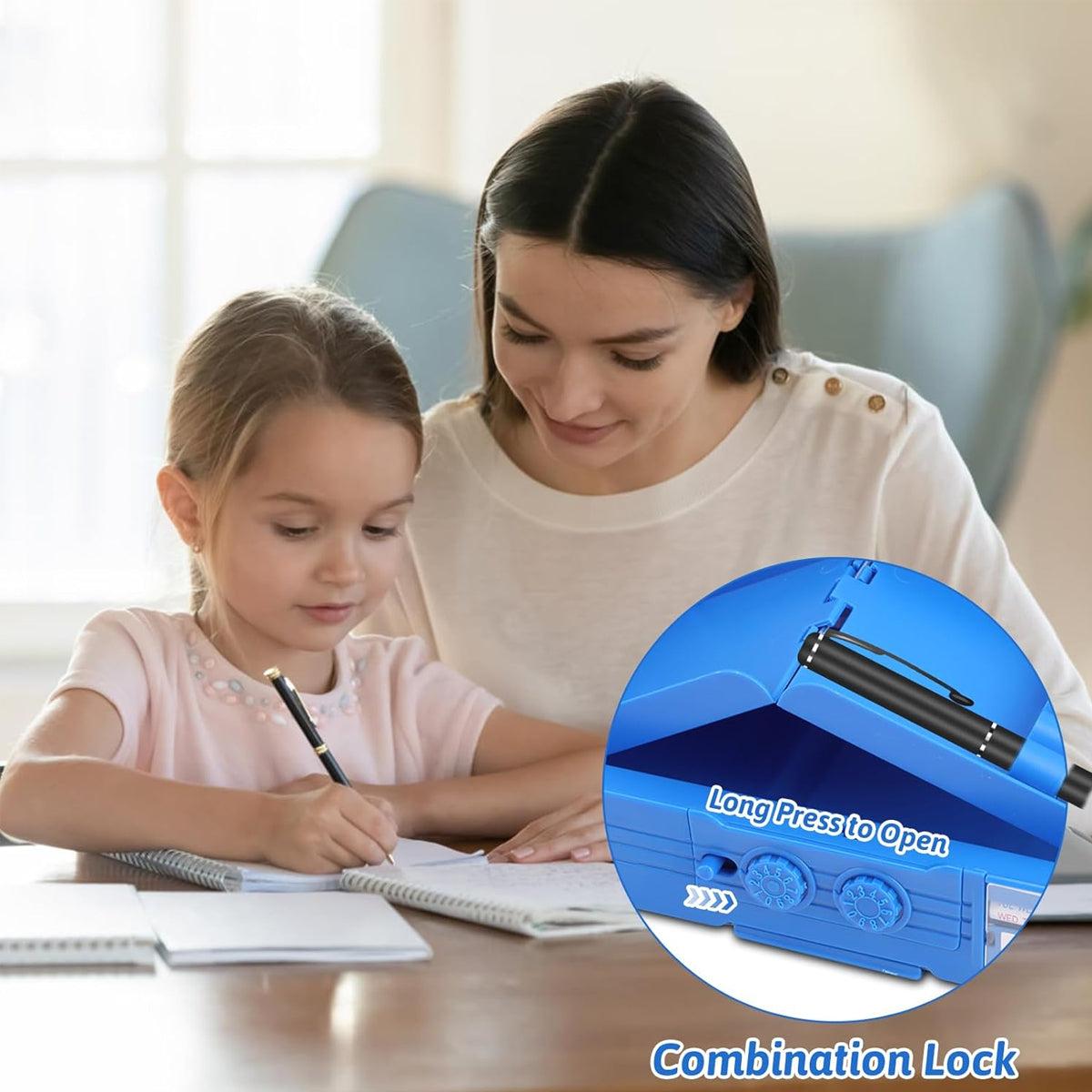 Astronaut Stationery Case PVC Blue with Zipper Compartments