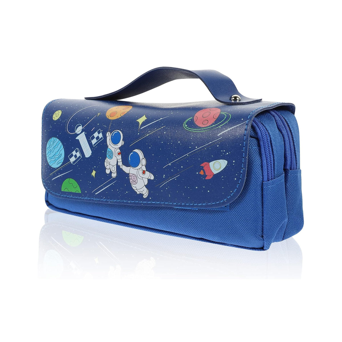 Pencil Case PU Oxford Cloth Stationery Bag with Zipper